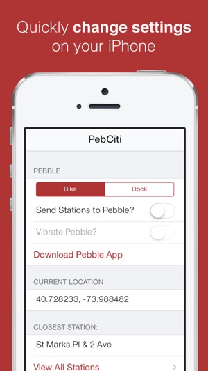 PebCiti - CItiBike Stations on Your Pebble(圖2)-速報App