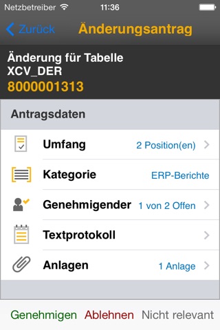 SAP IT Change Approval screenshot 2