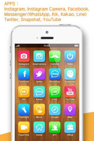One touch call, Apps, home screen shortcut icon ( iFavorite Pro : for Instagram camera, Snapshat, WhatsApp and iOS7 ) screenshot 3