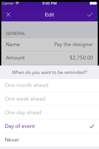 Expenses Planner - Reminders for upcoming payments screenshot 3