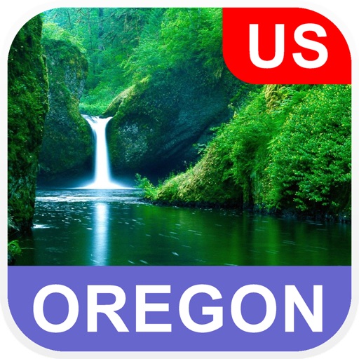 Oregon, USA Offline Map - PLACE STARS