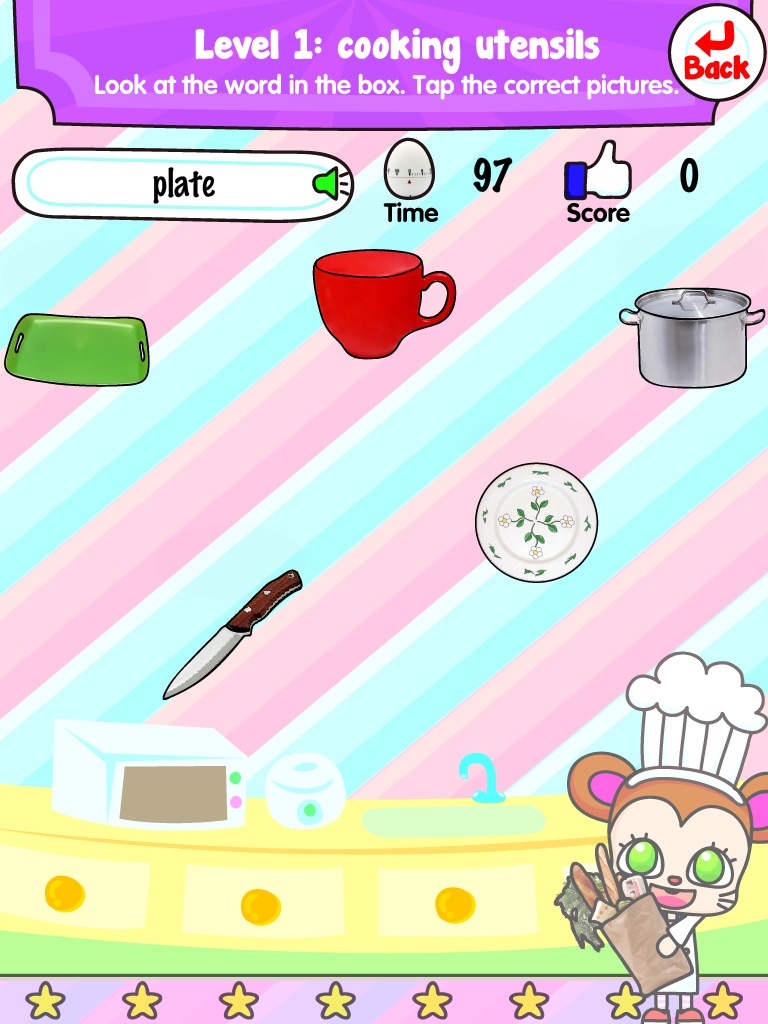 Vocabulary Catcher 8 - Cooking utensils, Cooking appliances, Quantifiers screenshot 2