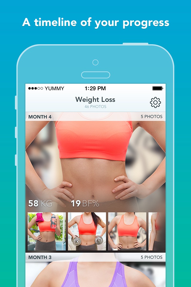 Pushh - keep track of your fitness selfies screenshot 2