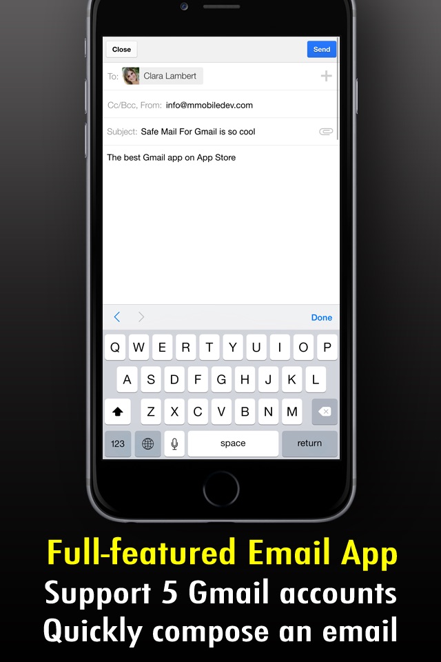 Safe Mail for Gmail : secure and easy email mobile app with Touch ID to access multiple Gmail and Google Apps inbox accounts screenshot 4