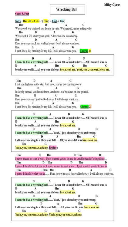 Lyrics, Chords & Guitar Playbacks