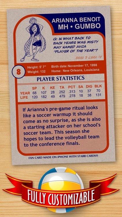 Volleyball Card Maker - Make Your Own Custom Volleyball Cards with Starr Cards