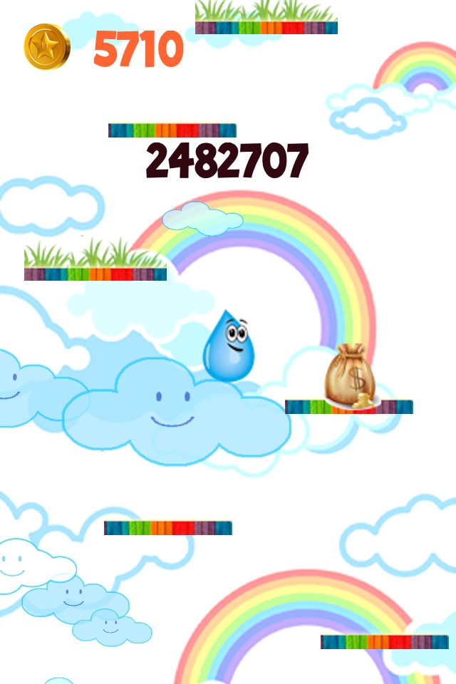 AAA Awesome Rainbow Jumper - Rain Water Drop Jumping Game Free screenshot 2