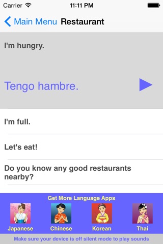 Speak Spanish Travel Phrases screenshot 3