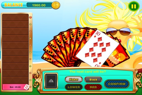 Awesome Beach Vacation in Las Vegas Hi-Lo Game screenshot 2