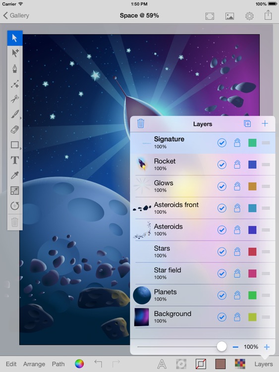 iDraw Pro: Vector illustrator for iPad