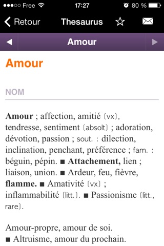 Thesaurus Larousse screenshot 3