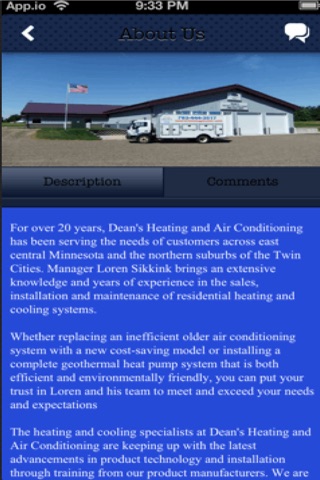 Dean's Heating & A/C, Inc. screenshot 2