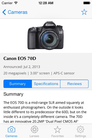Canon Camera Bible - The Ultimate DSLR & Lens Guide: specifications, reviews and more screenshot 4