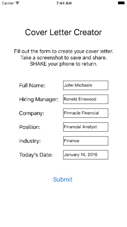 Cover Letter Creator