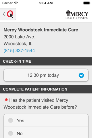 InQuicker: Mercy Health System Illinois screenshot 3