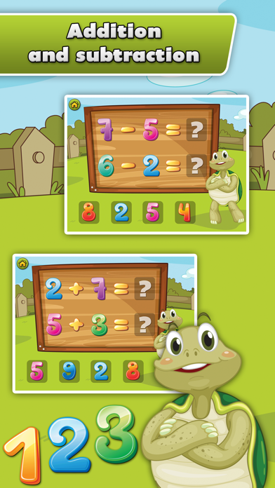 Turtle Math for Kids - Children Learn Numbers, Addition and Subtraction