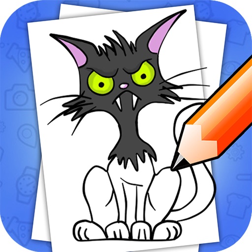 Drawing Lesson Pet Cat Icon