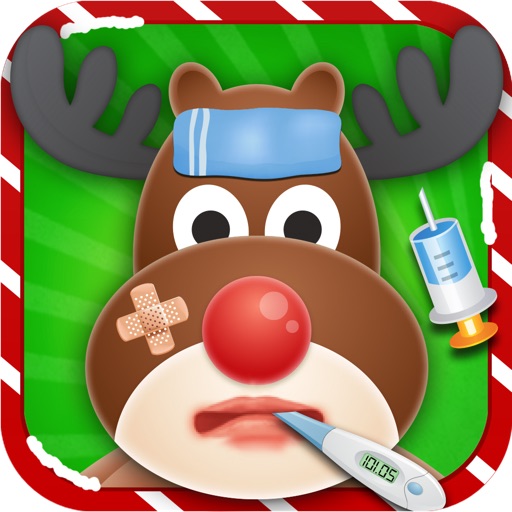 Christmas animal hospital icon