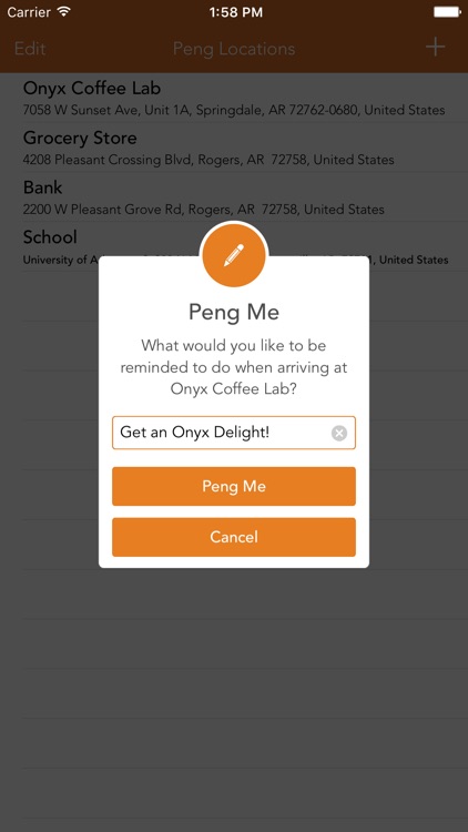 Peng! - Quick Location-Based Reminders screenshot-3