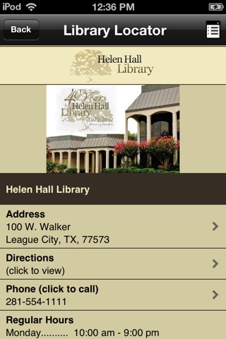 Helen Hall Library screenshot 4