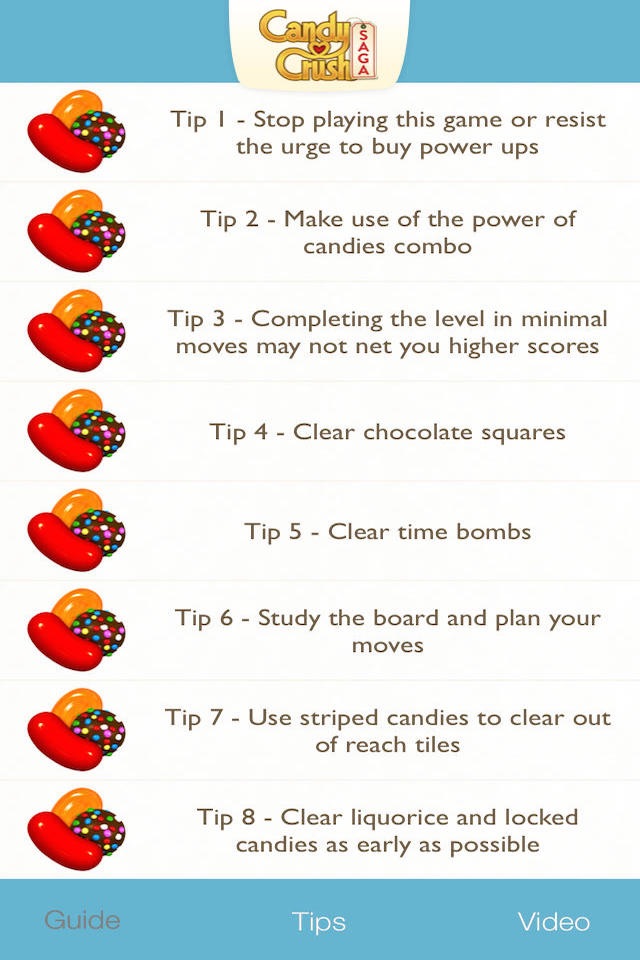 Tips, Video Guide for Candy Crush Saga Game - Full walkthrough strategy screenshot 2