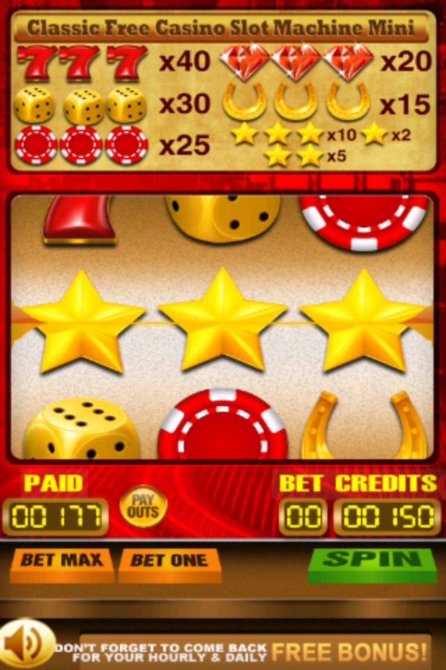 A Classic Free Casino Slot Machine Mini Pro with Bonus for Fun screenshot 2
