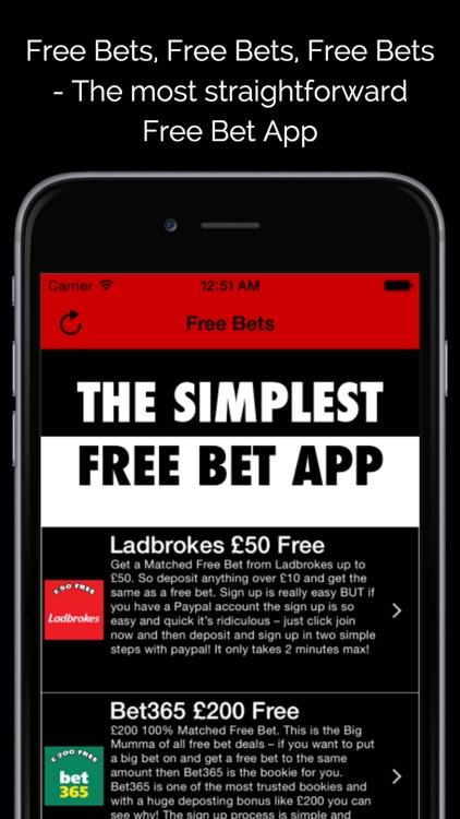 Free Bets , Free Bets , Free Bets - The Straightforward Free Bet App