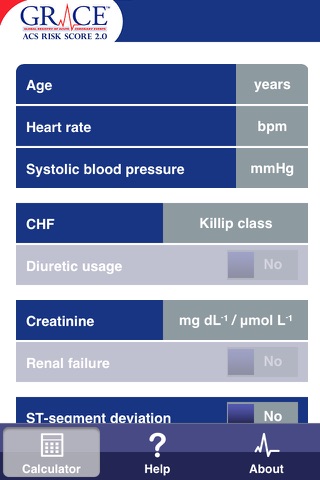 GRACE 2.0 ACS Risk Calculator screenshot 2