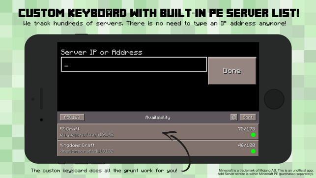 Pe Servers Custom Keyboard For Minecraft Pocket Edition On The App Store