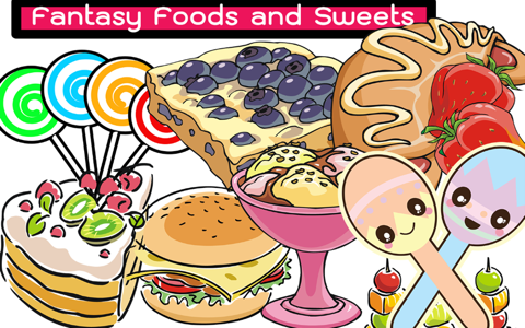 Amazing Foods And Sweets Colorful Drawings Games