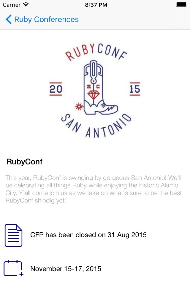 Ruby Raven - Information about Ruby Conferences screenshot 2