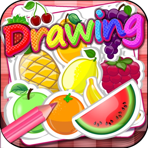 Drawing Desk Fruits and Berries : Draw and Paint Creator to Coloring Book Edition
