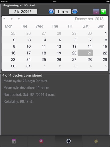 iCyclus for iPad - Track your Menstrual Cycle and Fertility - Menstrual Calendar screenshot 4