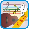 Memorise music staff for guitar in C Key