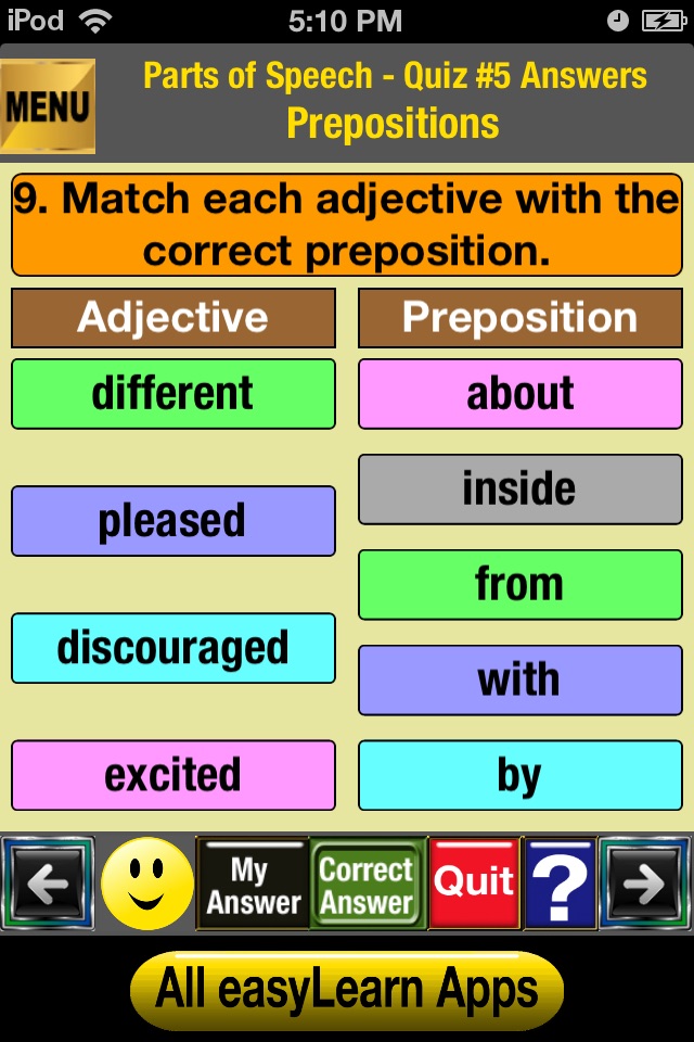 easyLearn English Grammar - Parts of Speech Lite screenshot 3