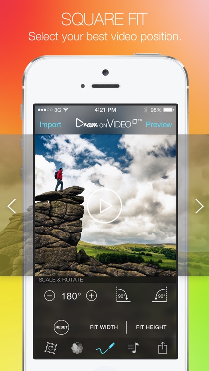 Draw on Video Square - Paint Sketching and Drawing Funny Colors Doodles Captions Handwriting and Shapes on Videos for Instagram