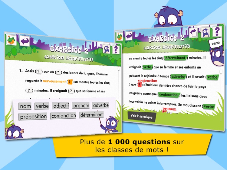 Classes de mots - Exercices et règles de grammaire française pour école et étudiants FLE