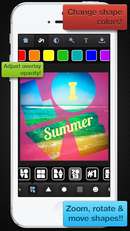 Insta Shapes Pro - Snap pics and shape photos with groovy patterns, ig symbols & fab deco shapes!