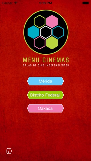 Menú Cinemas