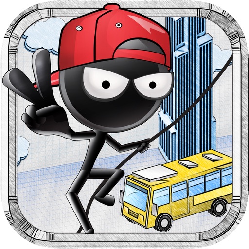 Stick-Man Action Hero: 3D Doodle Swing Adventure FREE icon