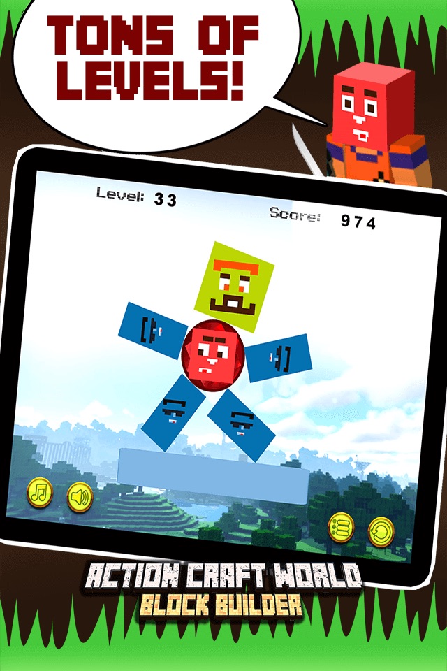Action Craft World Block Builder - Mine Mini Heads Game screenshot 3