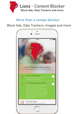 Lionz: The Block Revolution - Ad-Blocker for Safari - Block Ads, Data Trackers and more screenshot 3
