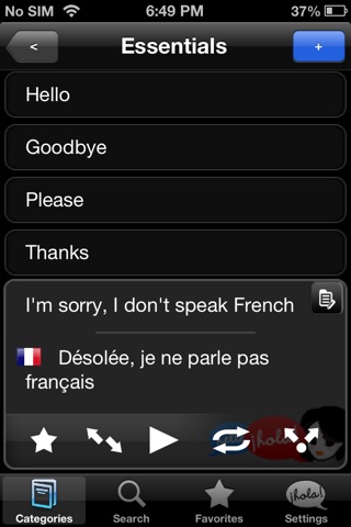 Lingopal French LITE - talking phrasebook screenshot 2