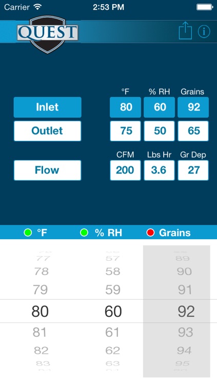 Quest Psychrometric Calculator