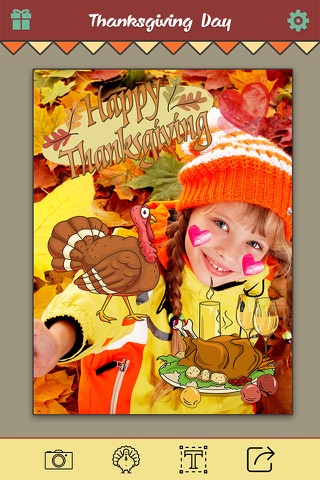 Thanksgiving Day Makeover - Visage Photo Editor to Swirl Holiday Stickers on Yr Face screenshot 4