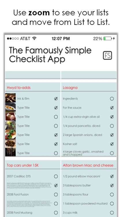 Famously Simple Checklist App