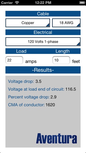 Aventura Voltage Drop Calculator(圖1)-速報App