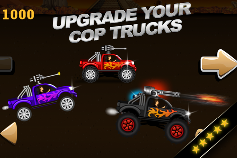Cop Monster Trucks Vs Zombies Pro - Desert Police Fast Shooting Racing Game screenshot 3