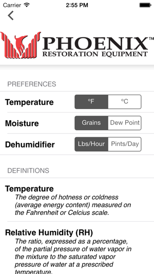 Phoenix Dew Point Chart