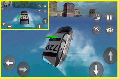 Floating Police Car Flying Cars – Futuristic Flying Cop Airborne flight Simulator FREE game screenshot 2